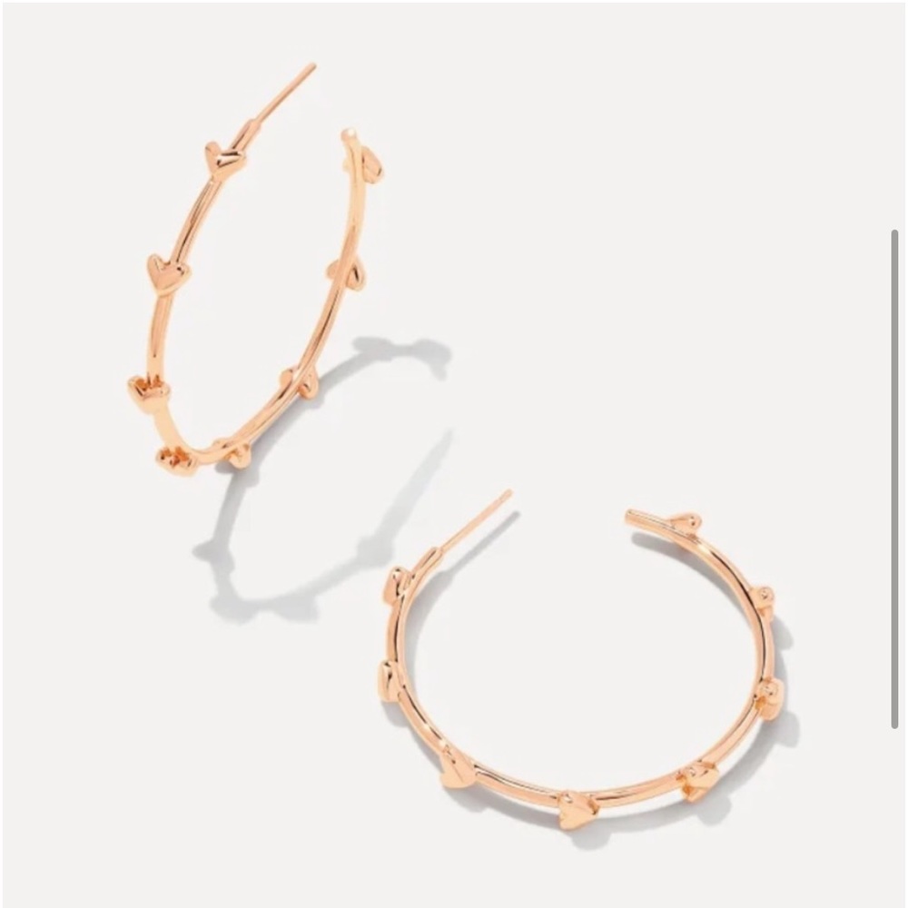NWT Kendra Scott Haven Hoop Earrings Rose Gold - Picture 1 of 8